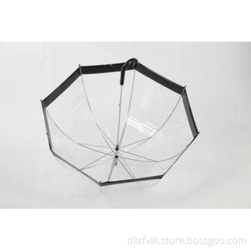 Corporate Clear PVC Umbrella Manual Open With Black Printin